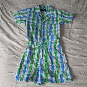 Big Bud Press Blue and Green Plaid Jumpsuit
